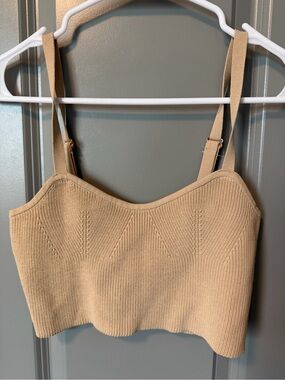 DISSH Beige Knit Crop Top
